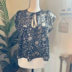 Don’t Ask Why Black Tie Front Blouse